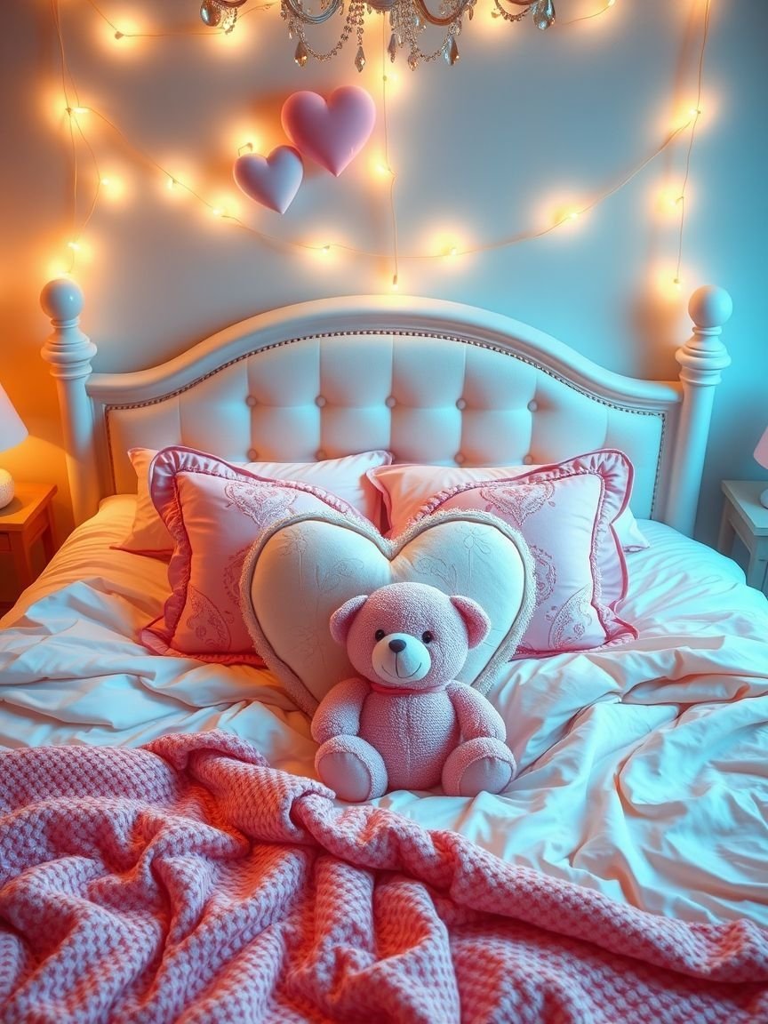 A loving pink aesthetic bed turns your bedroom into a sanctuary. With soft pink hues, plush pillows, and cozy throws, you’ll have the most inviting and peaceful spot to relax and recharge.