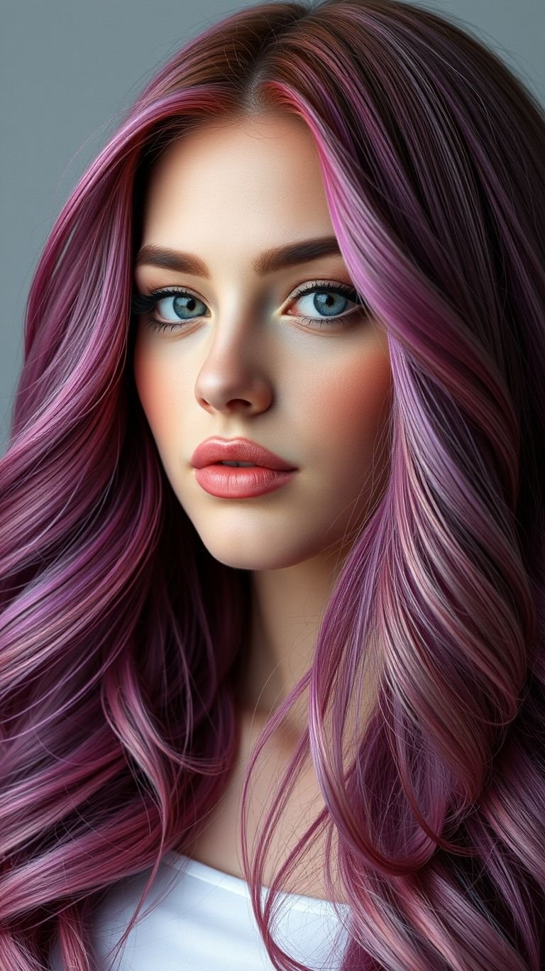 Hair Color Inspirations: 100+ Daring Must-Have Shades That Shine | Pocoko Transform your tresses with rich magenta tones! Long hair that’s both daring and dazzling is always in style.