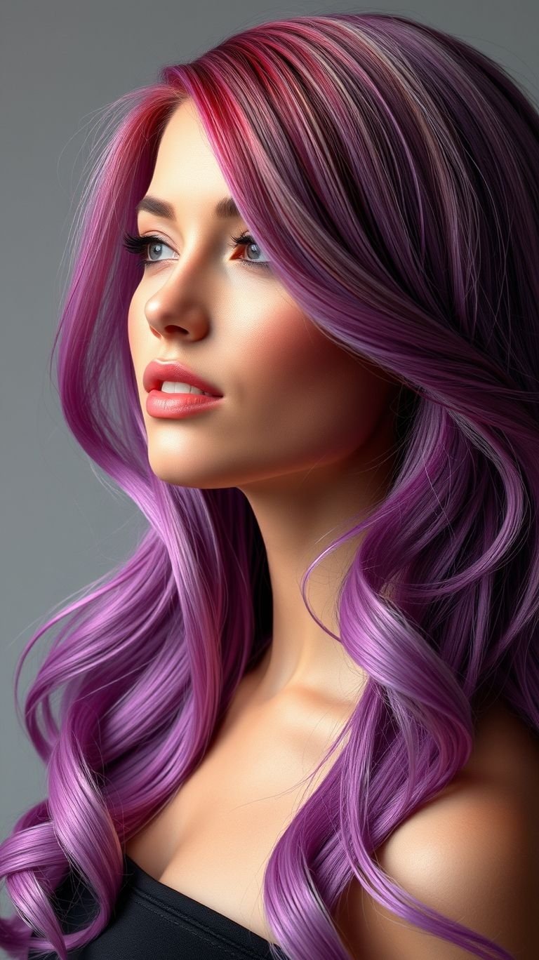 Hair Color Inspirations: 100+ Daring Must-Have Shades That Shine | Pocoko Long magenta hair is where fierce meets fabulous! A vibrant hue that adds drama and glamour to your look.
