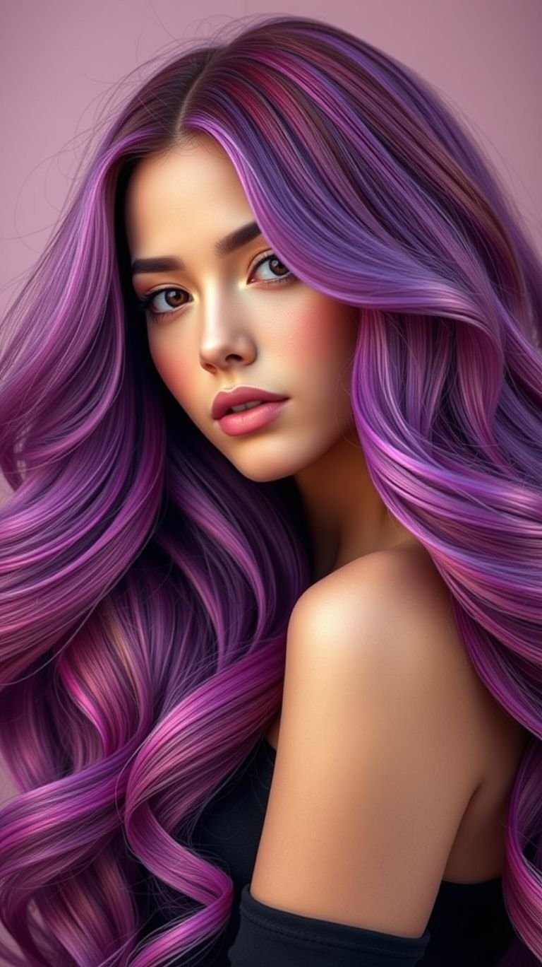 Hair Color Inspirations: 100+ Daring Must-Have Shades That Shine | Pocoko Magenta long hair offers the perfect pop of color to elevate your look. Bold, edgy, and endlessly stylish!