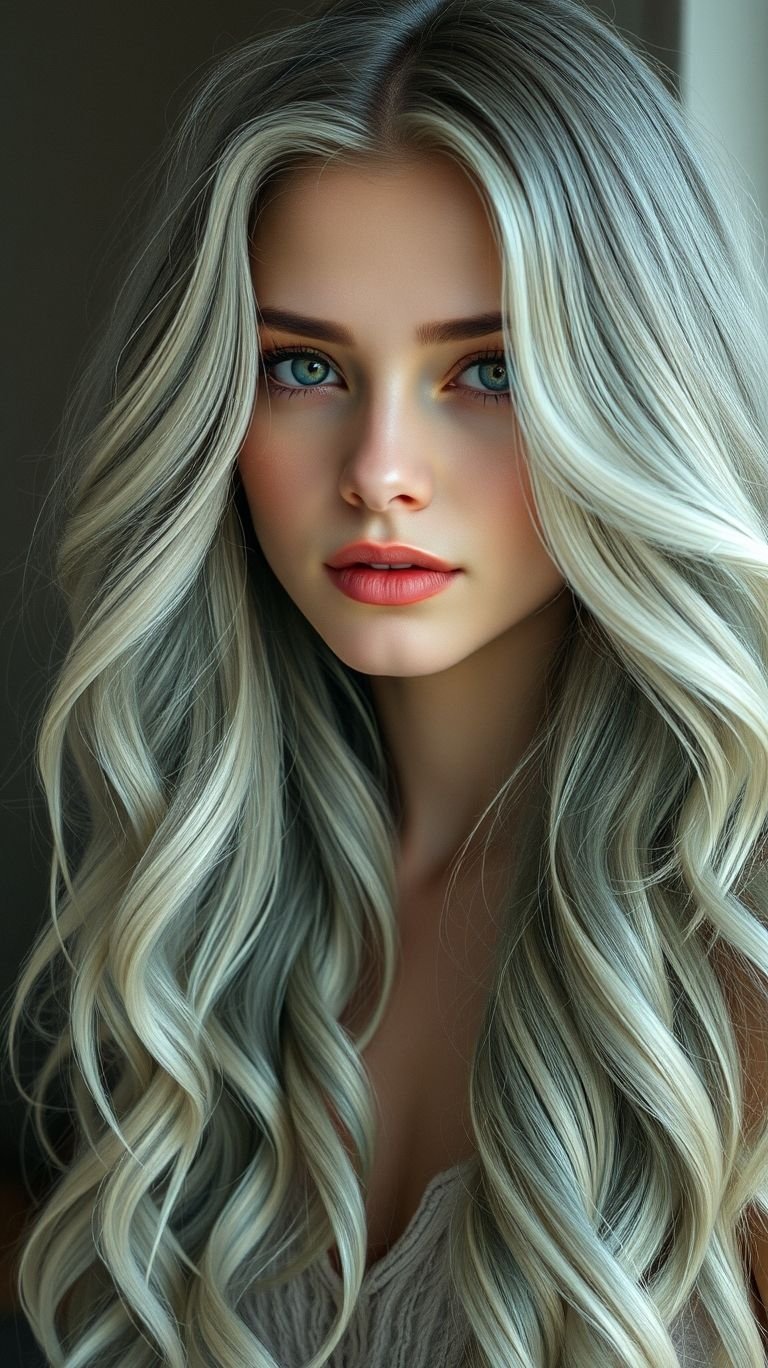 Hair Color Inspirations: 100+ Daring Must-Have Shades That Shine | Pocoko Channel pure elegance with mint ombre long hair. The perfect mix of cool tones and subtle flair for a standout look!