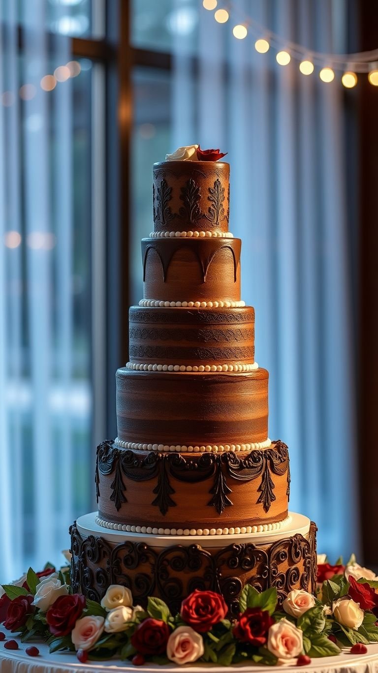Nude chocolate wedding cakes—because simplicity never tasted this good. Rich layers paired with earthy elegance create the ultimate centerpiece!