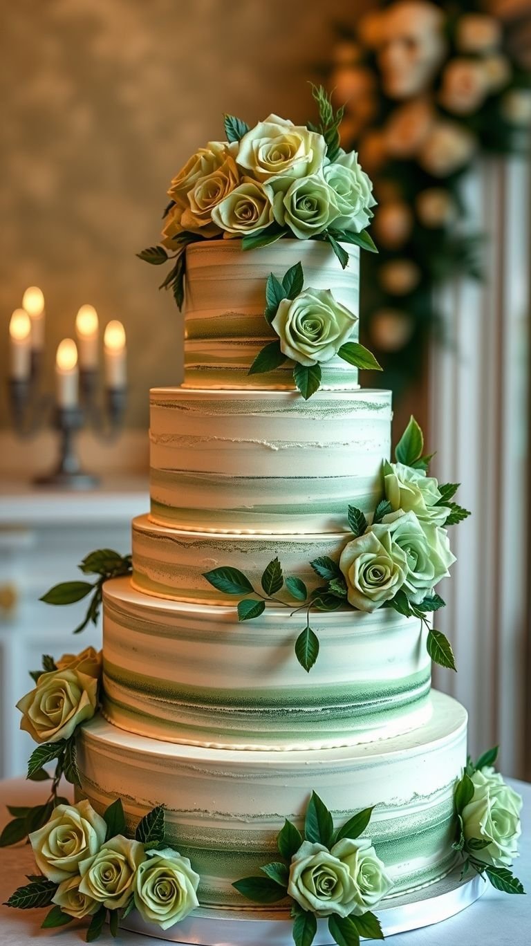 Delicate and dreamy! Pastel green wedding cakes bring a fresh, elegant charm to your special day, making each slice as stunning as the decor.