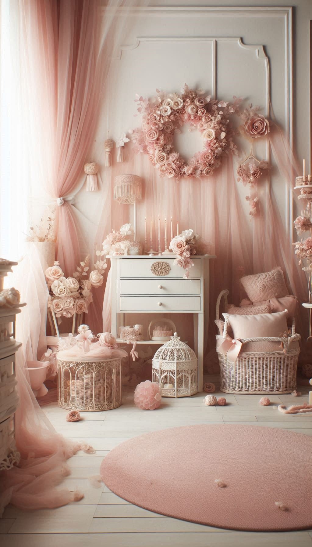 Soft peach pinks are like a warm hug for your room. Add cozy blankets, gentle hues, and a dash of charm to create an aesthetic that’s all about comfort and beauty.