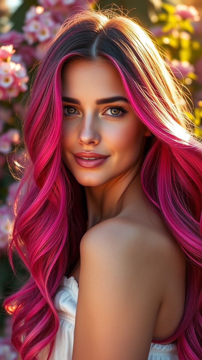 Hair Color Inspirations: 100+ Daring Must-Have Shades That Shine | Pocoko Step into a pastel dream with pink long hair! Soft, bold, or somewhere in between—this color radiates confidence and charm.