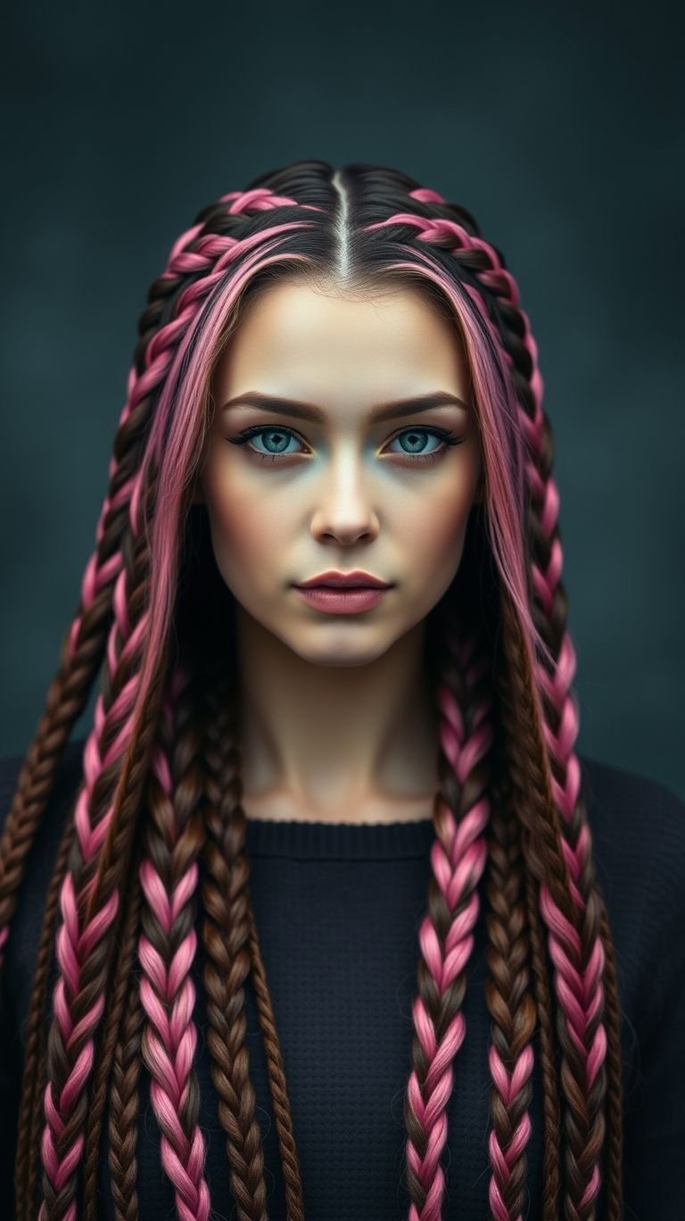 Channel your inner dreamer with pink braids! Soft, stylish, and guaranteed to make a statement wherever you go.