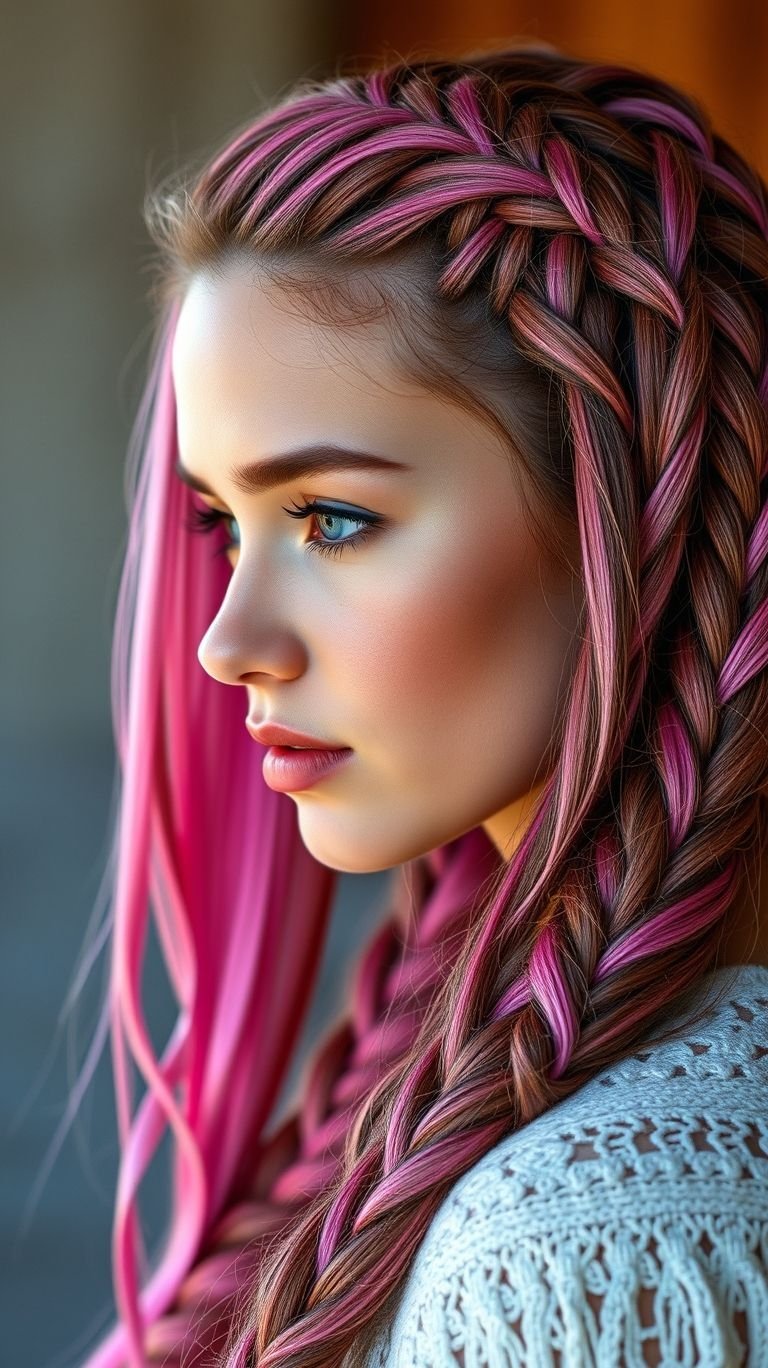 Turn your hair into cotton candy perfection with pink braids! Sweet, sassy, and always eye-catching.