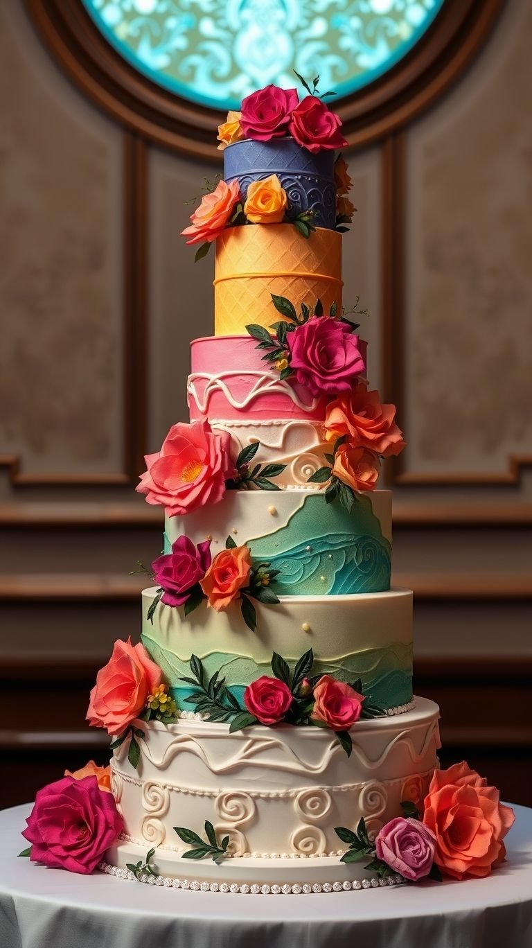 Rainbow hues make these wedding cakes a feast for the eyes and the heart. Perfect for couples who love to embrace bold and beautiful celebrations!