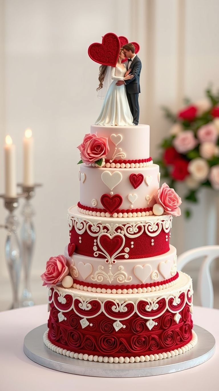 Nothing says love quite like red velvet! These wedding cake inspirations are as indulgent as they are beautiful—simply irresistible.
