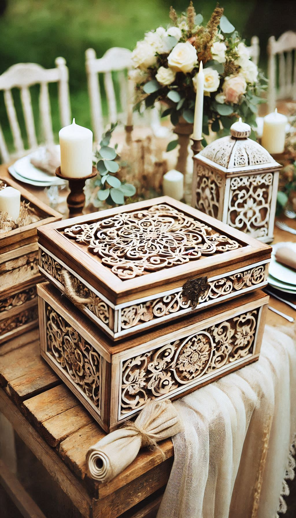 Simple yet stunning, rustic wooden crates are the ideal choice for decor or gift tables that ooze charm and personality.