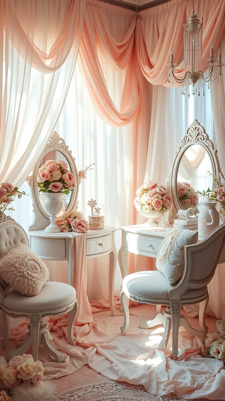 Create a cozy little haven with a pink aesthetic sitting corner! Plush cushions, soft pink throws, and warm lighting turn any corner into the perfect spot for a good book, a cup of tea, or simply unwinding after a long day.