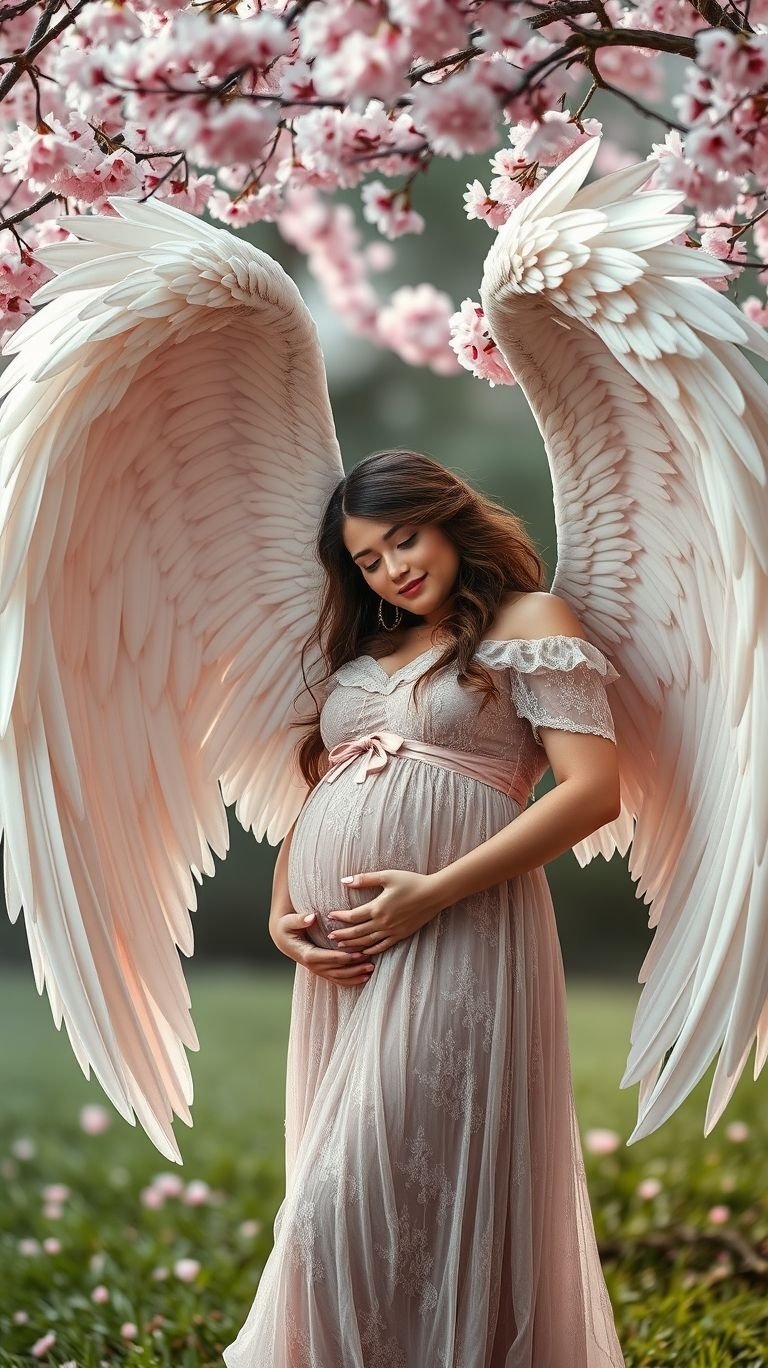 85 Pregnancy Photoshoot Ideas That Capture Pure Joy | Pocoko Angel wings + your pregnancy glow = a match made in heaven! These photoshoot ideas make your maternal journey a masterpiece.