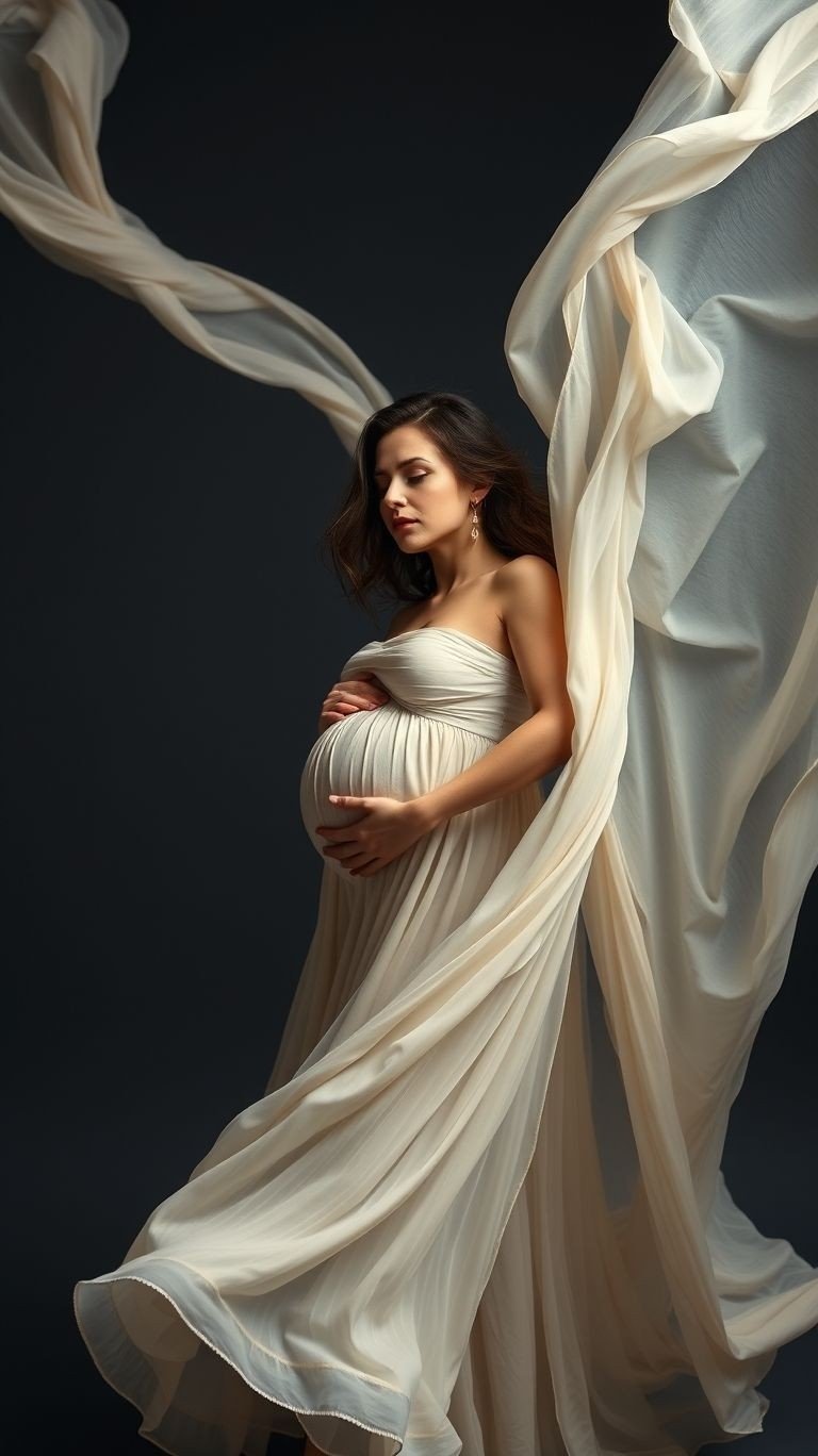 85 Pregnancy Photoshoot Ideas That Capture Pure Joy | Pocoko Create breathtaking maternity moments with a colorful floating veil. Watch your pregnancy photoshoot transform into a dreamy kaleidoscope of beauty!