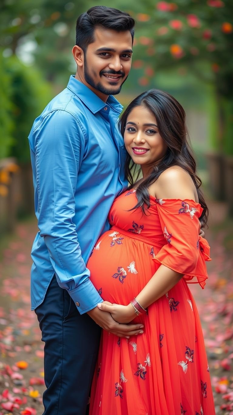 85 Pregnancy Photoshoot Ideas That Capture Pure Joy | Pocoko Pregnancy is a shared miracle—celebrate it together with couple poses that exude intimacy, joy, and unity.
