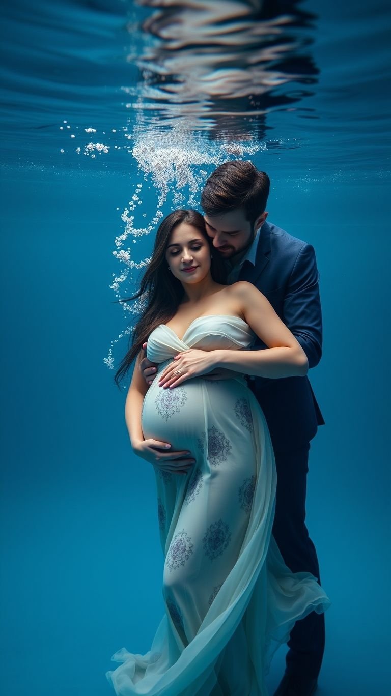 85 Pregnancy Photoshoot Ideas That Capture Pure Joy | Pocoko Celebrate the beauty of motherhood with underwater maternity poses. Graceful, bold, and truly unforgettable!