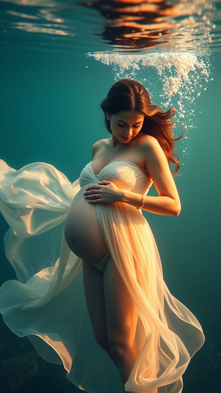 85 Pregnancy Photoshoot Ideas That Capture Pure Joy | Pocoko Dive deep into the magic of motherhood with underwater maternity photos that are bold, artistic, and unforgettable.
