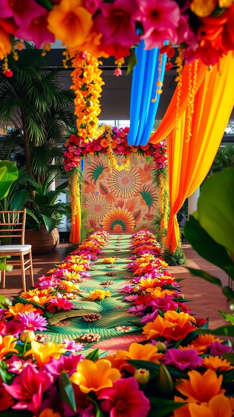 Tropical Wedding Ideas: Guaranteed Gorgeous Celebrations | Pocoko Palm leaves, exotic blooms, and endless romance! A tropical floral aisle is pure paradise for your big day.