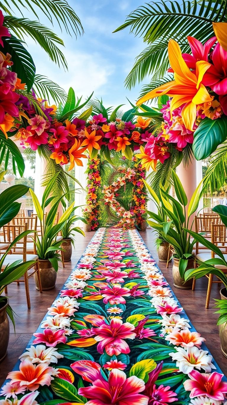 Tropical Wedding Ideas: Guaranteed Gorgeous Celebrations | Pocoko Walking down the aisle just got a major upgrade! Tropical blooms bring drama, romance, and fresh island vibes to your wedding day.