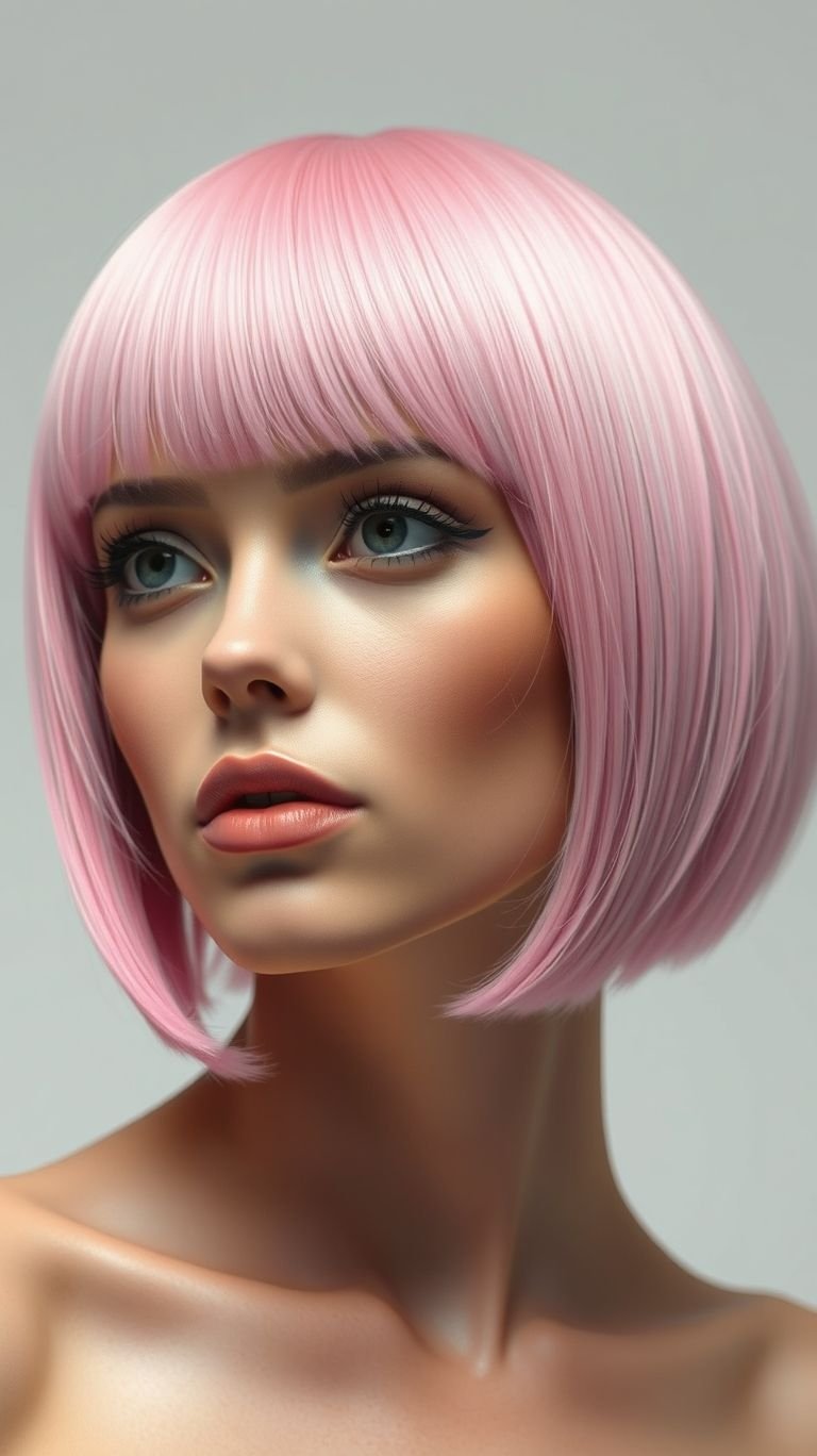 Flirty, fierce, and fabulously pink! Short hair in bubblegum tones is equal parts chic and rebellious—it’s a statement you won’t regret.