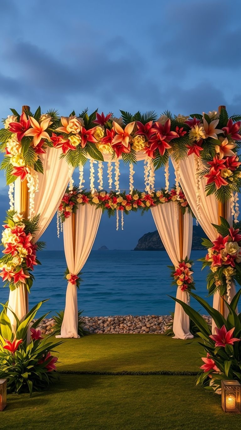 Tropical Wedding Ideas: Guaranteed Gorgeous Celebrations | Pocoko Think tiki torches, exotic petals, and a warm evening breeze—your tropical wedding aisle is an island-inspired fairytale waiting to happen!
