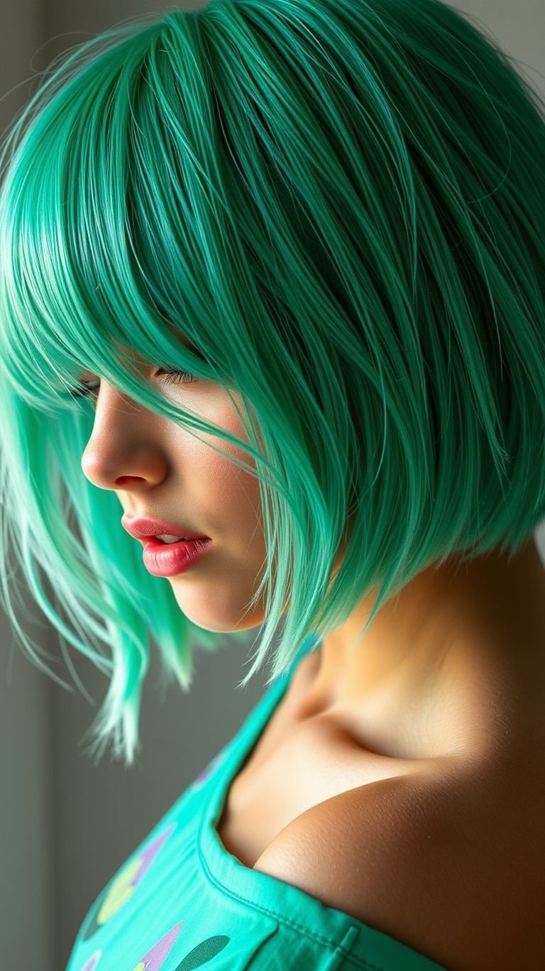 Green isn’t just a color—it’s a mood. Short green hair is effortlessly cool and totally unforgettable. Green isn’t just a color—it’s a mood. Short green hair is effortlessly cool and totally unforgettable.