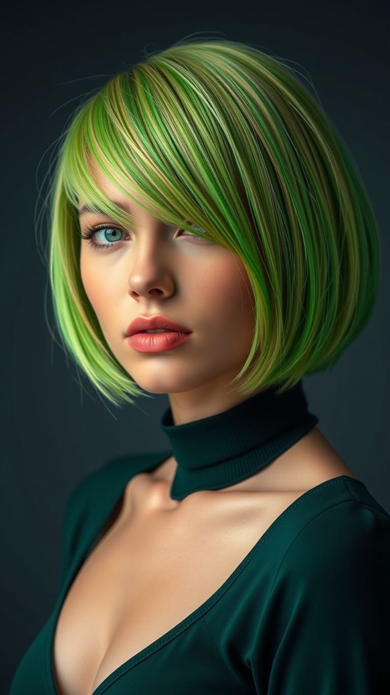 From soft sage to electric lime, green hair is here to add drama! Short styles make it fresh, fierce, and effortlessly cool.