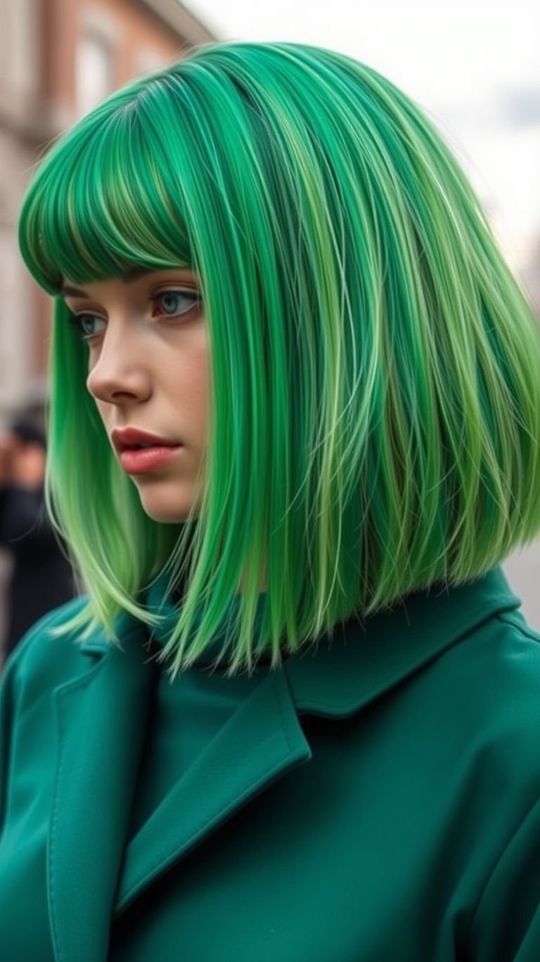 Short green hair = fresh, fun, and seriously stunning. Whether neon or deep jade, it’s a look you won’t regret.