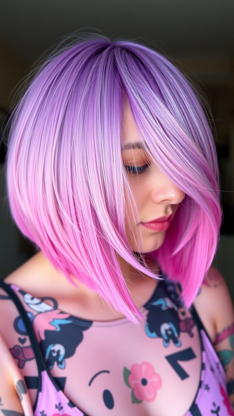 Why settle for ordinary when you can rock lavender and mint? Short hair just got a fresh, dreamy makeover!