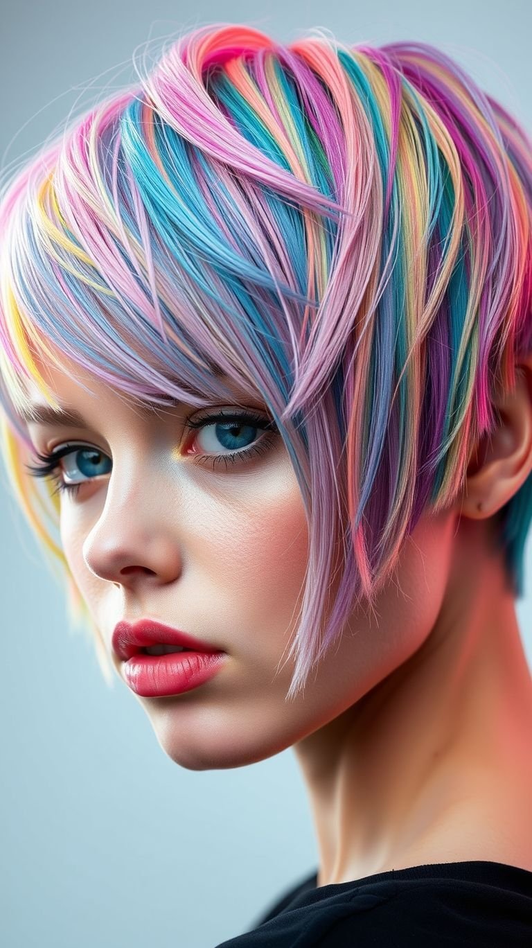 Mixing colors = instant uniqueness! Short hair takes on personality and drama when multiple shades come together flawlessly.