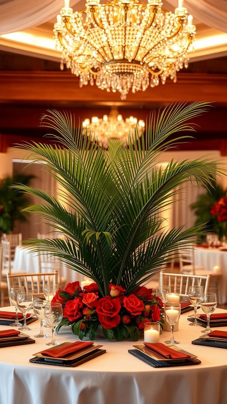 Tropical Wedding Ideas: Guaranteed Gorgeous Celebrations | Pocoko Palm leaves are the secret to chic, tropical wedding vibes! Whether paired with florals or standing solo, they add effortless elegance to any setting.