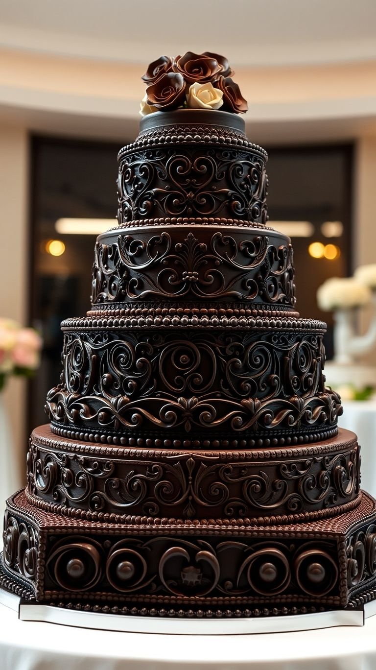 75+ Chocolate Wedding Cakes That Are Too Indulgent to Ignore | Pocoko Say ‘I do’ to the most decadent wedding cake ever! Pure chocolate delight meets wedding elegance in every bite.