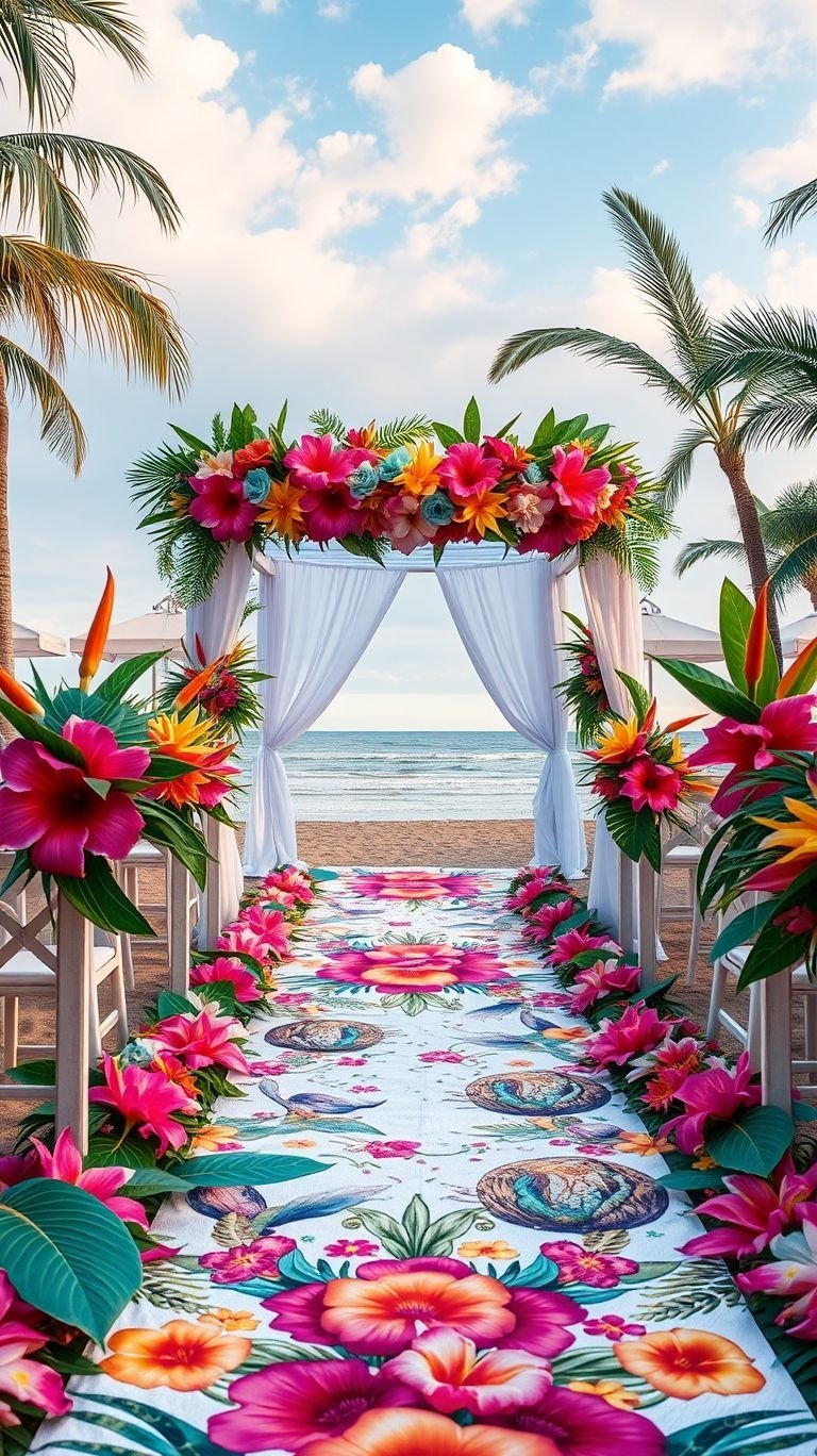 Tropical Wedding Ideas: Guaranteed Gorgeous Celebrations | Pocoko Lush florals, soft ocean breezes, and a sandy path to forever—sea-facing wedding aisles redefine romance with effortless tropical charm.