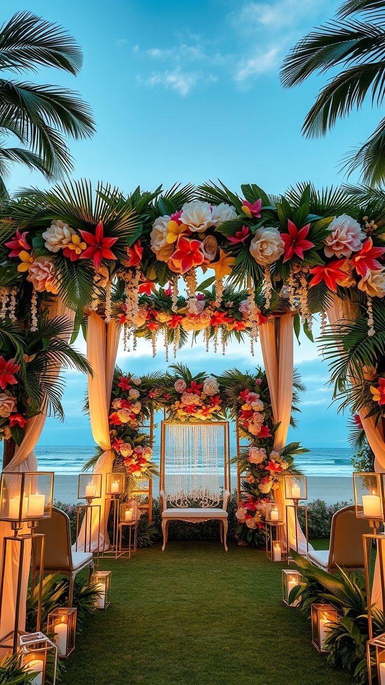 Tropical Wedding Ideas: Guaranteed Gorgeous Celebrations | Pocoko A sandy aisle with tropical florals? The dreamiest beachside wedding ever! Say 'I do' in pure island bliss.