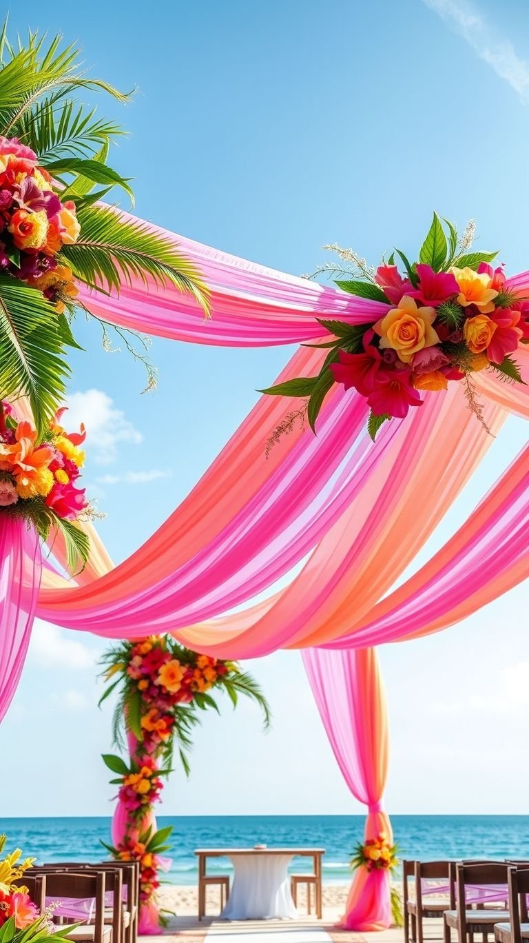 Tropical Wedding Ideas: Guaranteed Gorgeous Celebrations | Pocoko A sea-facing aisle covered in tropical blooms makes every step toward 'I do' feel straight out of a fairytale!