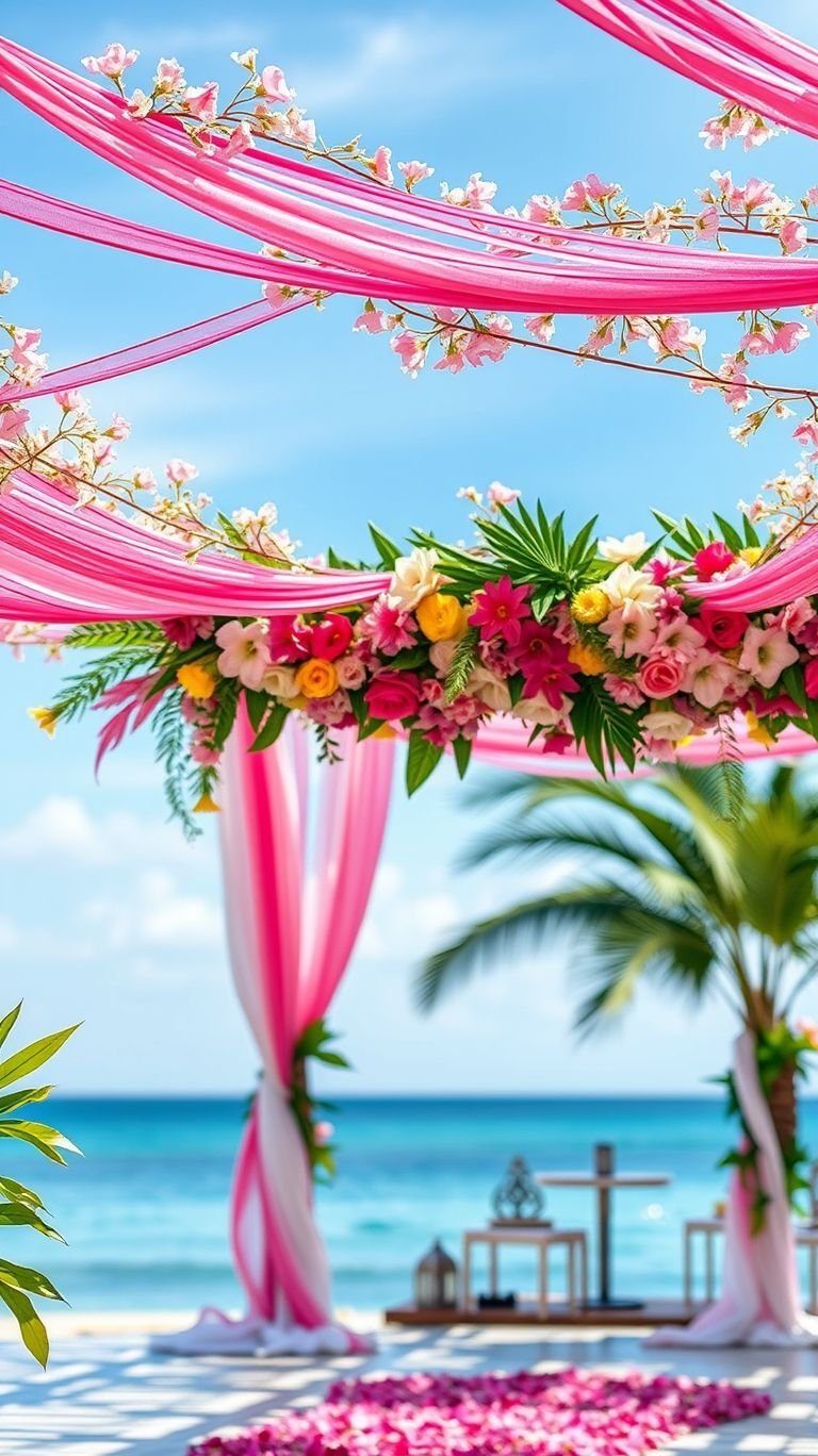 Tropical Wedding Ideas: Guaranteed Gorgeous Celebrations | Pocoko Say yes to tropical beauty with an oceanfront aisle bursting with vibrant blooms—where love meets paradise!