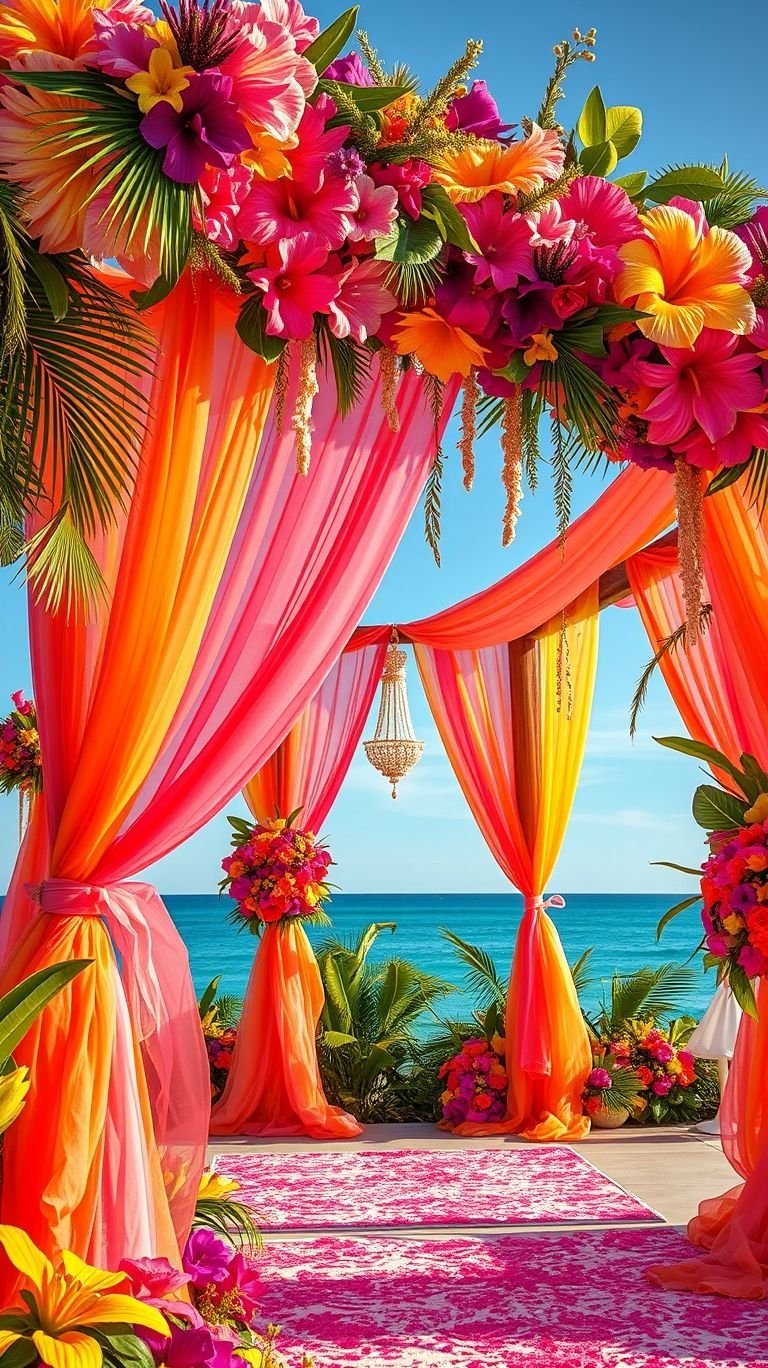 Tropical Wedding Ideas: Guaranteed Gorgeous Celebrations | Pocoko Endless views, fragrant florals, and the sound of waves—this tropical wedding aisle is the definition of breathtaking simplicity!