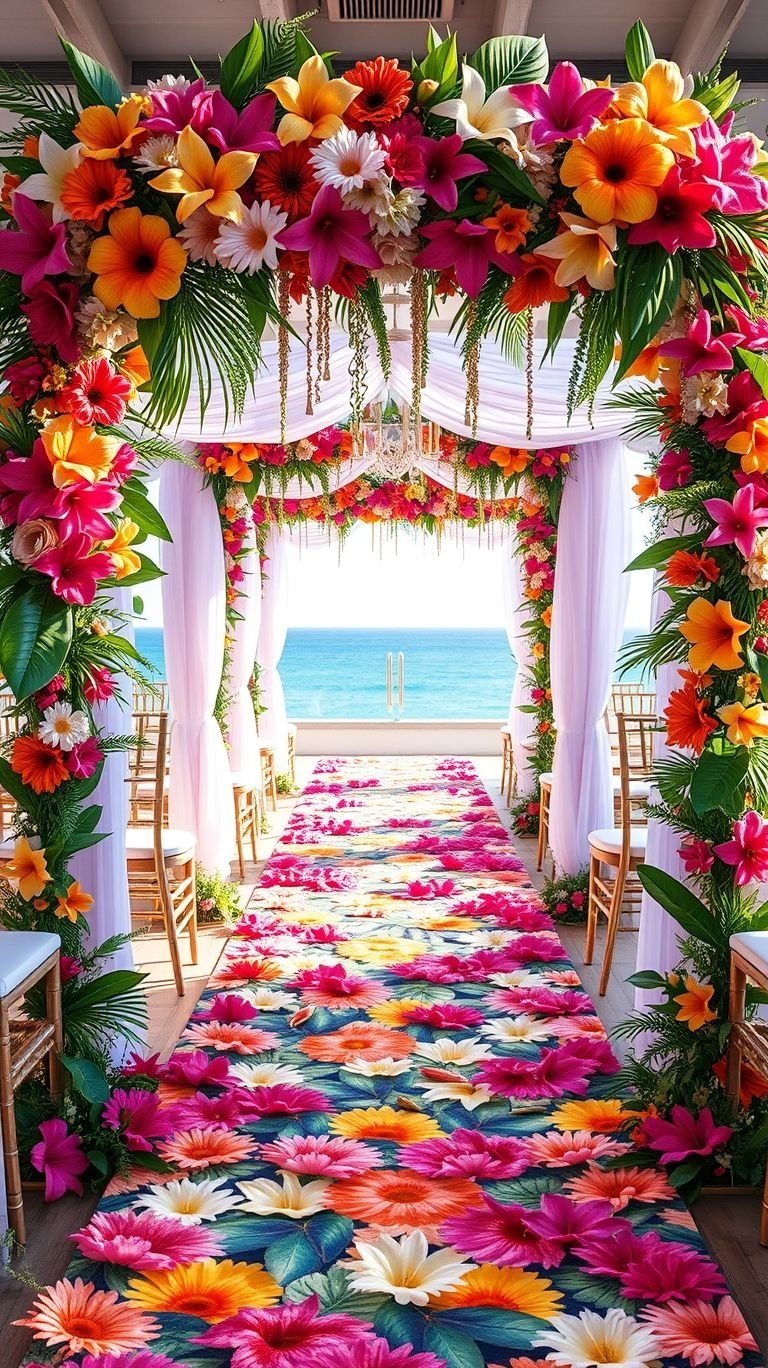 Tropical Wedding Ideas: Guaranteed Gorgeous Celebrations | Pocoko Palm leaves swaying, waves singing, and a floral aisle made for love—sea-facing tropical weddings are nothing short of magical!