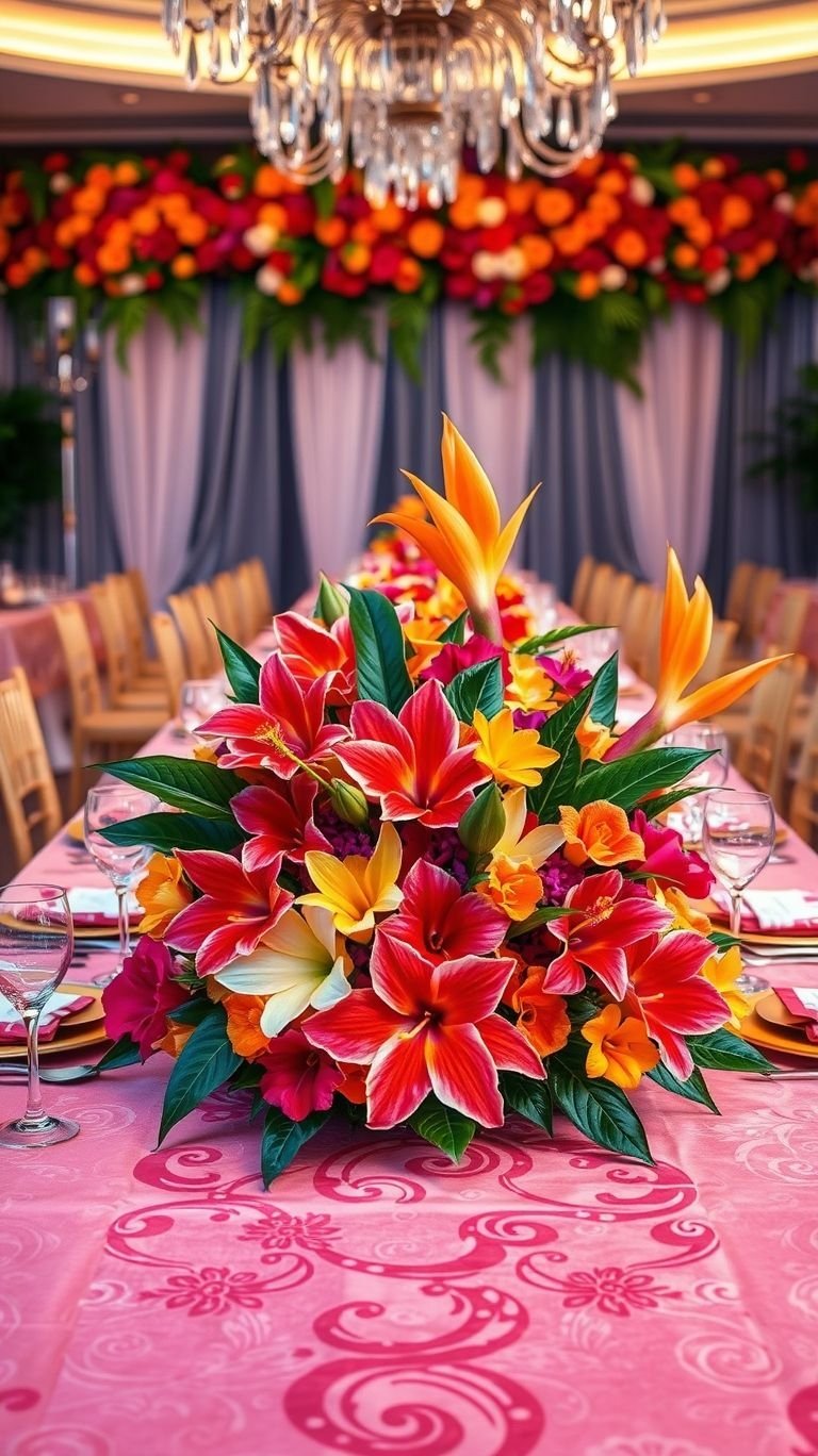 Tropical Wedding Ideas: Guaranteed Gorgeous Celebrations | Pocoko From flamingo pink to citrusy bursts, tropical centerpieces bring the freshest floral energy to your event!