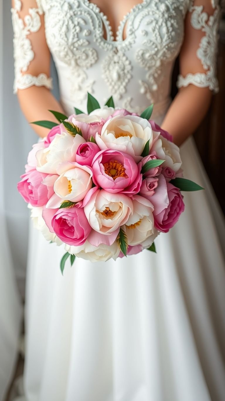 Fluffy, romantic, and downright regal—this peony bouquet isn’t just pretty, it’s poetry with petals. Perfect for brides who prefer their flowers dramatic but soft-spoken.