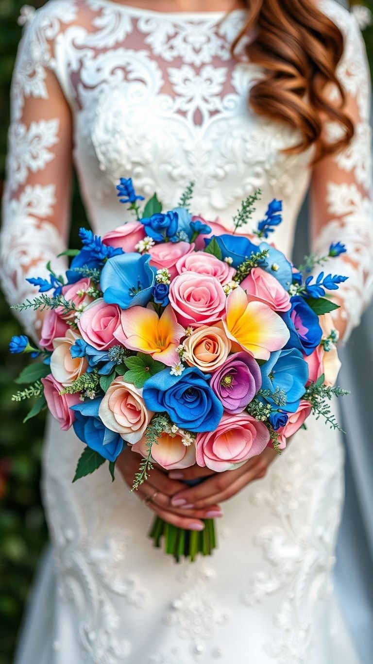 Why settle for one mood when your bouquet can serve six? Blush, coral, burgundy, and more—this floral remix is visual proof that rules were made to be broken.