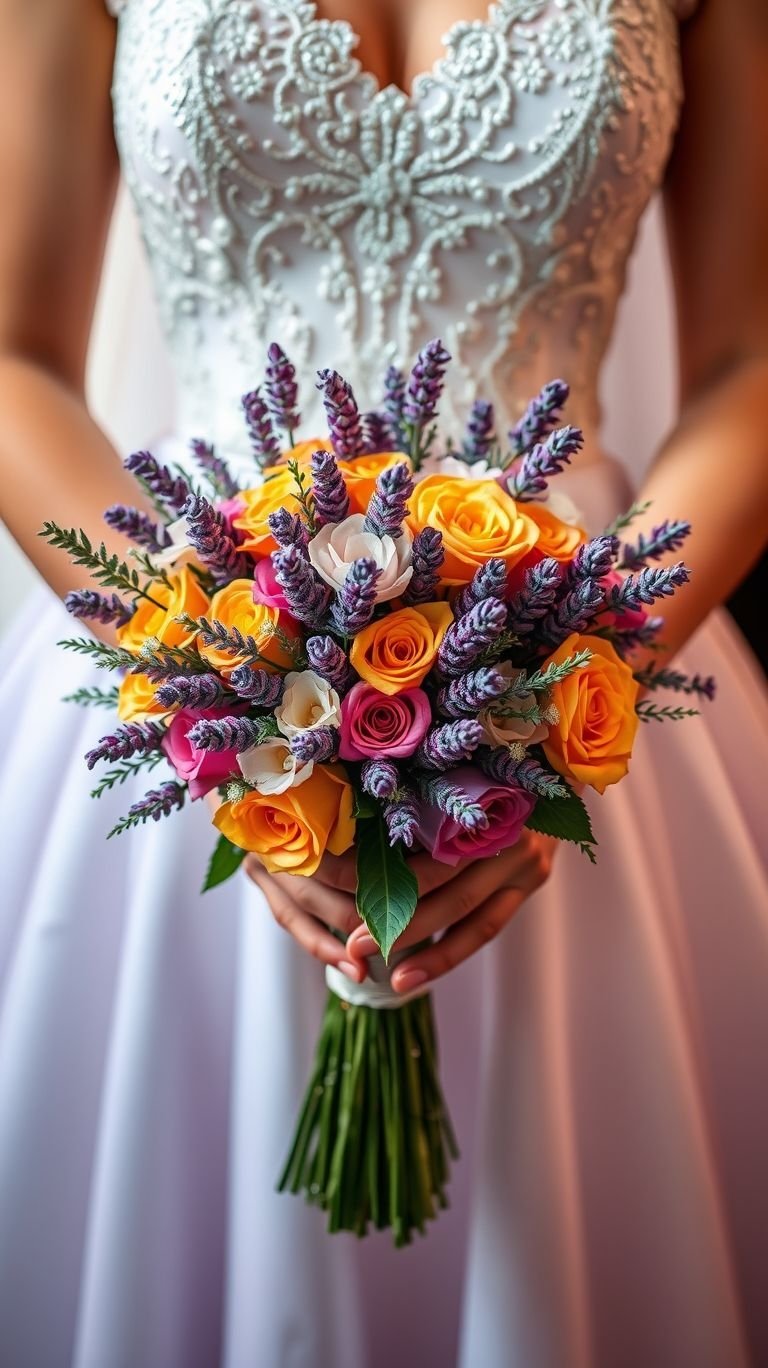 A bouquet that doubles as aromatherapy? Yes please. These lavender accents do more than look pretty—they deliver bridal bliss in every whiff.
