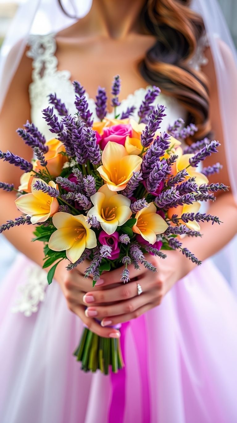 Lavender sprigs bring calm, while wildflowers add the chaos. This bouquet balances opposites with style worthy of its own rom-com.
