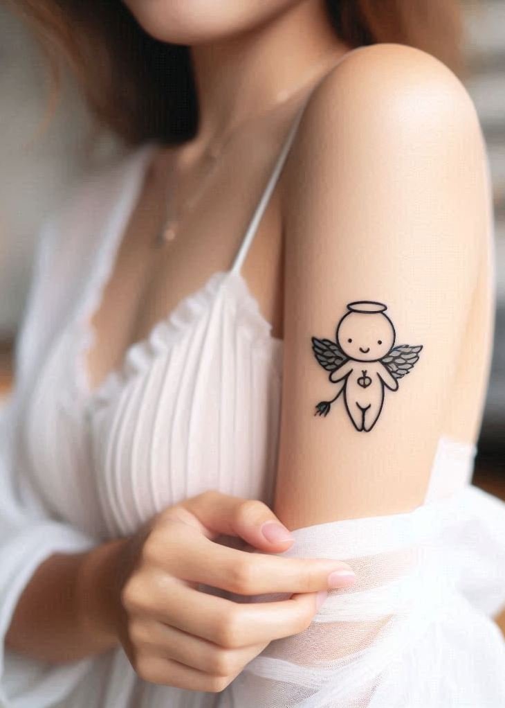 Minimal but magical, little angel wings tattoos are like a quiet halo for your skin—subtle, soulful, and totally charming.