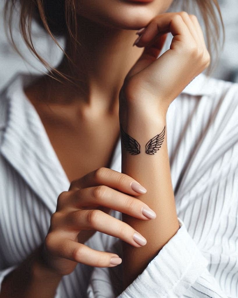 Fly light, love big. These tiny angel wings tattoos bring a gentle nod to faith, remembrance, and sky-high dreams.