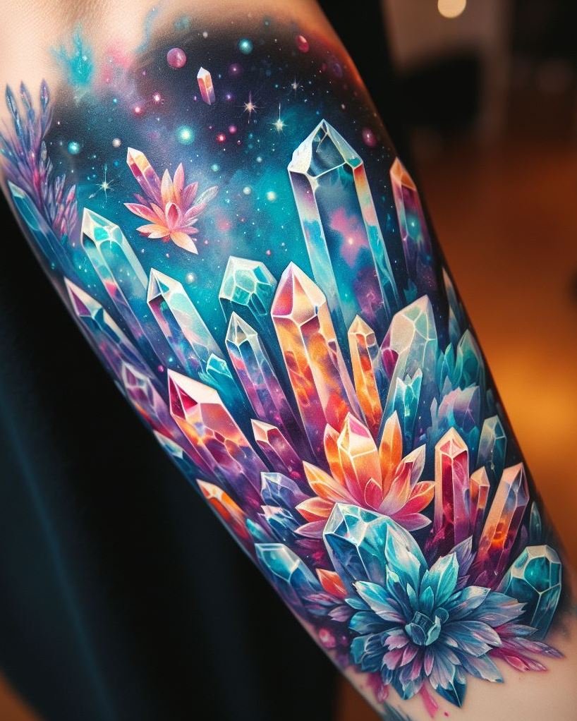 No gemstone collection? No problem. These tattoos bottle up the vibe and bring crystal clarity to your body art game.
