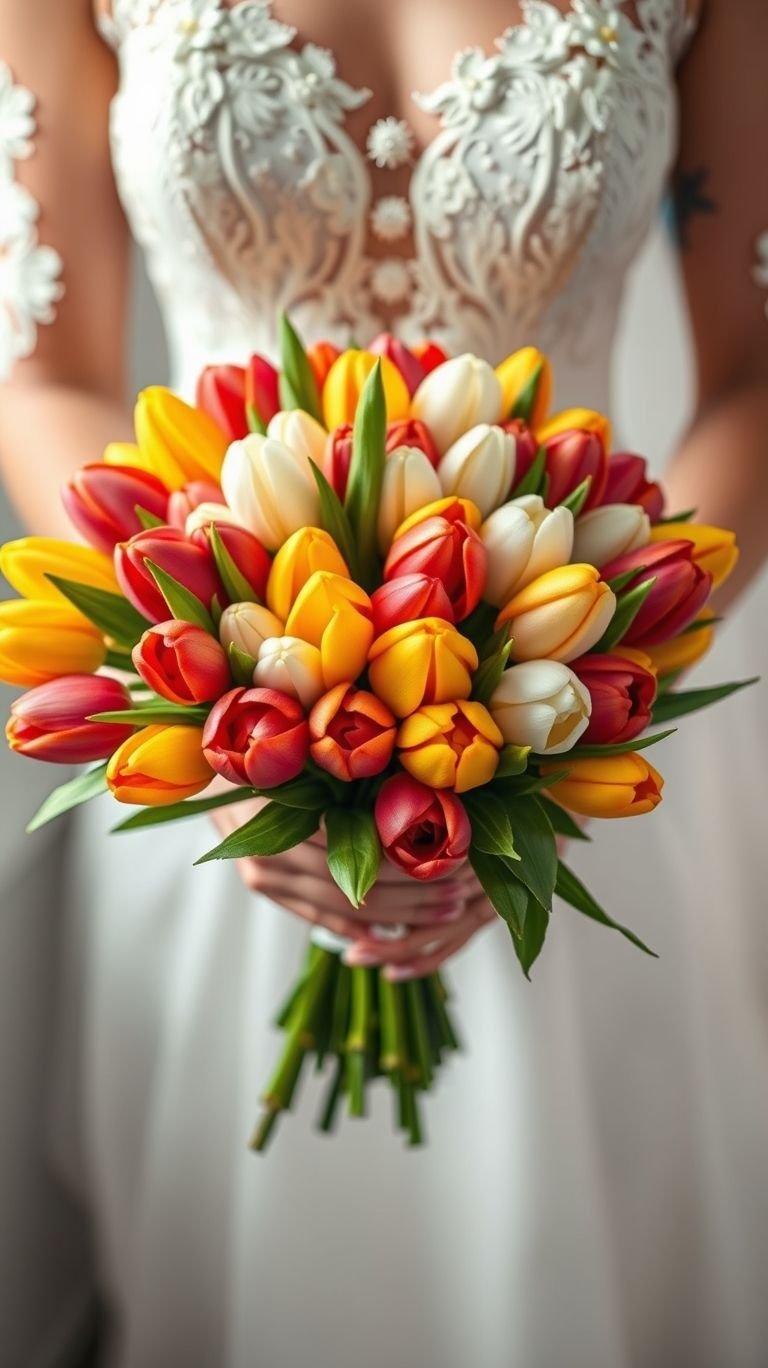 These tulips didn’t come to blend in. Layered in vibrant shades, this bouquet is basically a floral mic drop.