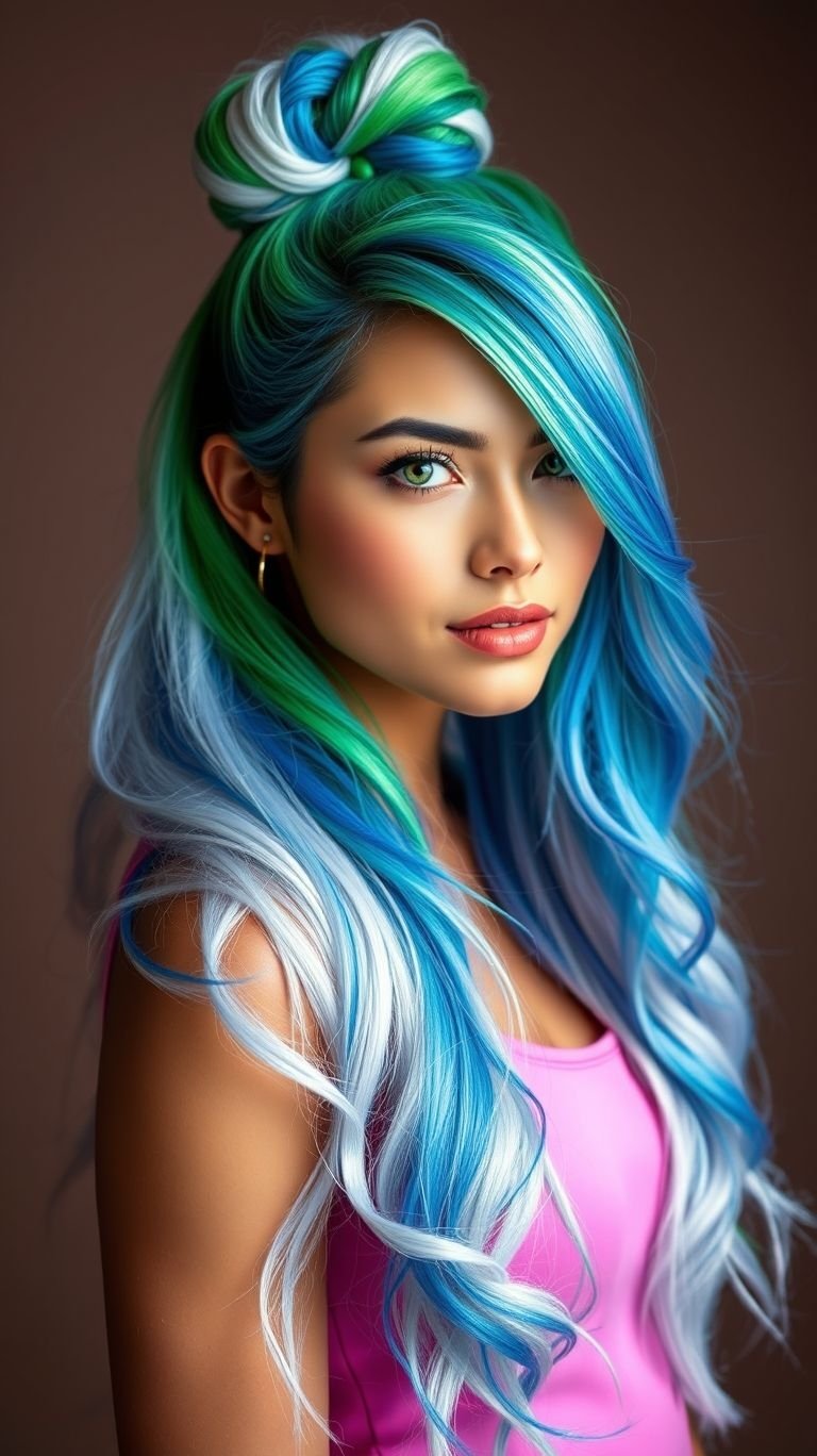 Warning: this bun glows brighter than your future. Neon high buns are here to light up your vibe and every room you walk into.