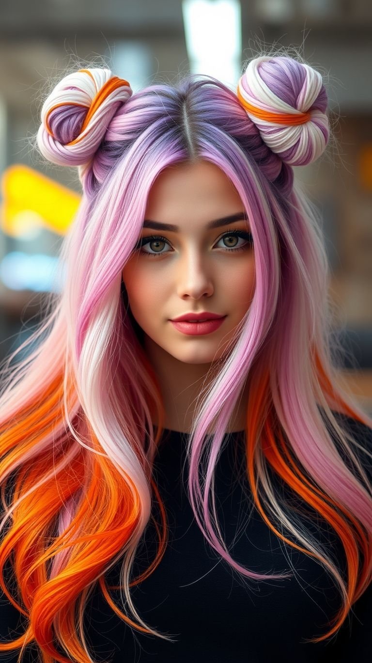 Two buns. Four colors. Infinite style power. This look is what happens when your hair decides to glow up and show out.