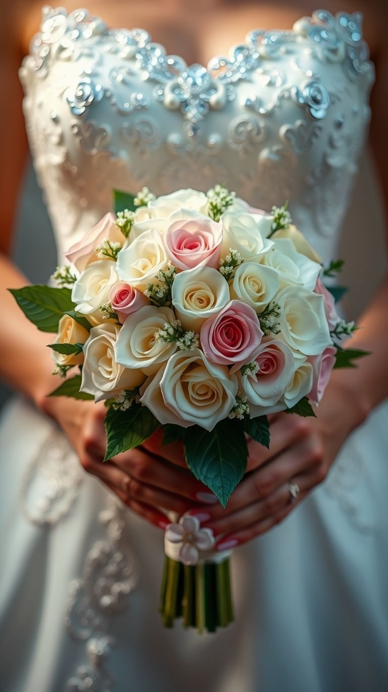 Soft blush, muted peach, and the kind of romance that makes movies jealous—this pastel rose bouquet isn’t just pretty, it’s poetry wrapped in petals.