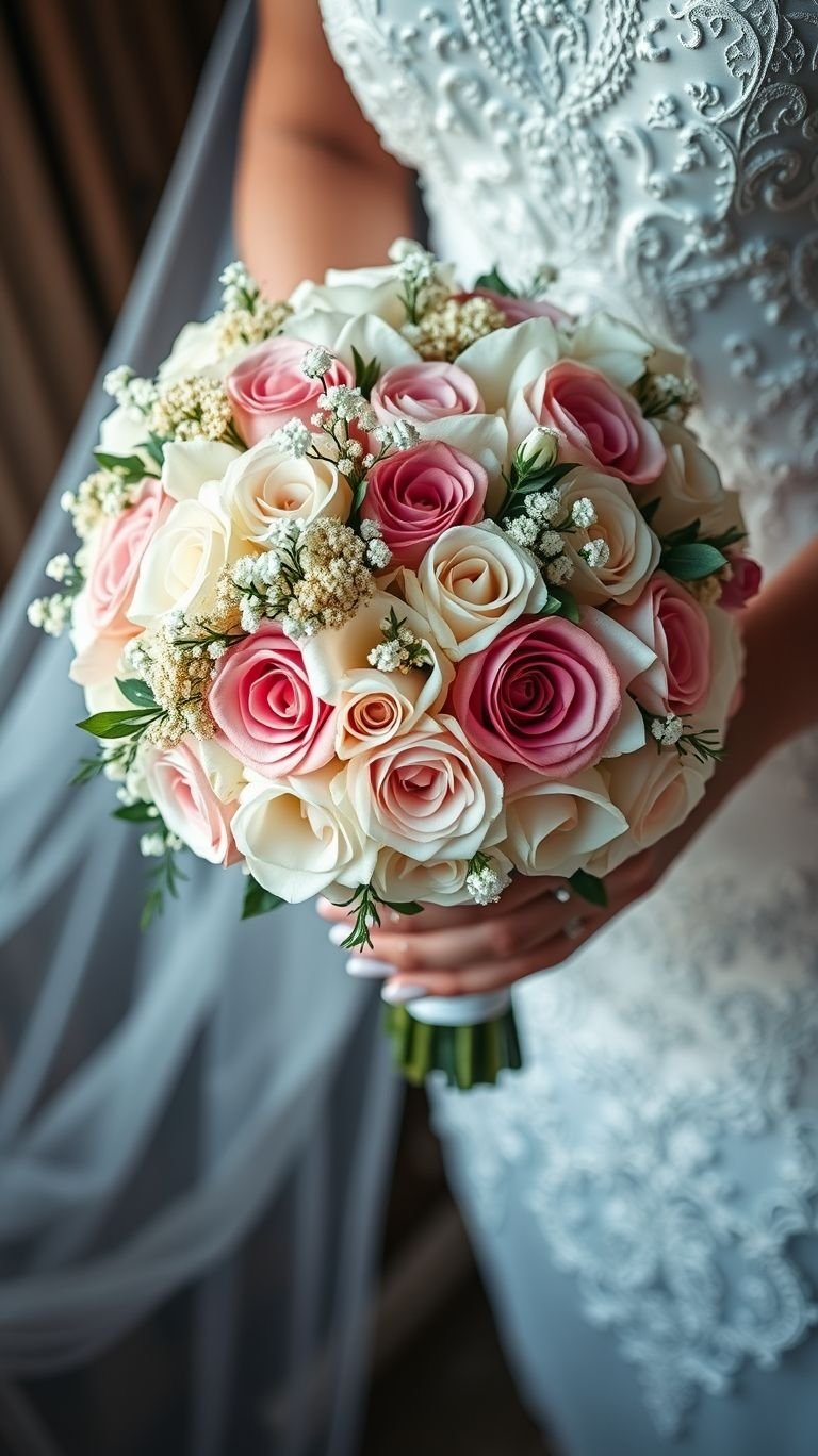 Less drama, more dazzle—pastel roses offer that “I woke up elegant” kind of energy brides secretly wish for.